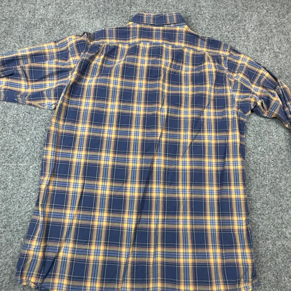 Cremieux‎ Classics Mens Slim Fit Plaid Button Down Shirt Blue Yellow Large L